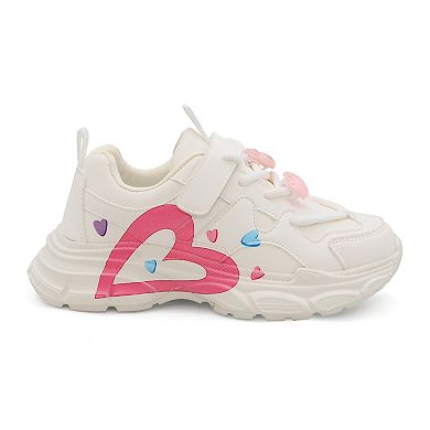 Yoki Chuck Girls' Hearts All Over Lace Up Sneaker