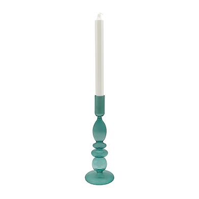 Everyday Decor Pink Colored Glass Taper Candle Holder