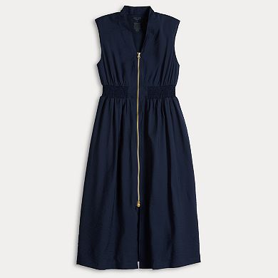 Women's Nine West Adaptive Zip Front Midi Dress