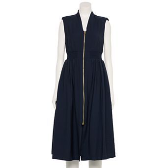 Women's Nine West Adaptive Zip Front Midi Dress