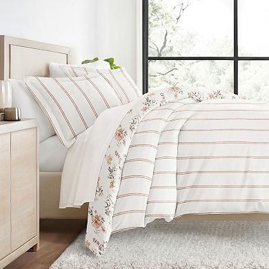 Urban Loft's 3 pc Reversible Duvet Bedding Set with Delicate Floral Patterns