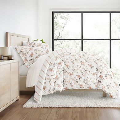 Urban Loft's 3 pc Reversible Duvet Bedding Set with Delicate Floral Patterns