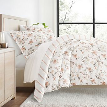 Urban Loft's 3 pc Reversible Duvet Bedding Set with Delicate Floral Patterns