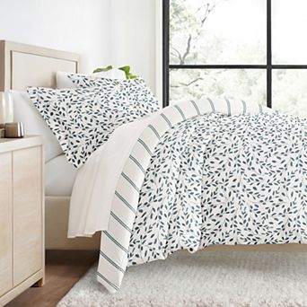 Urban Loft's 3 pc Reversible Duvet Bedding Set - Watercolor Vines Pattern