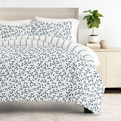 Urban Loft's 3 pc Reversible Duvet Bedding Set - Watercolor Vines Pattern