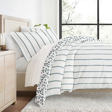 Urban Loft's 3 pc Reversible Duvet Bedding Set - Watercolor Vines Pattern
