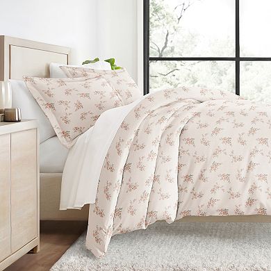 Urban Loft's 3 pc Patterned Duvet Bedding Set in Floral Apricot Rose