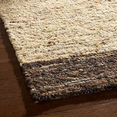 Town & Country Montana Textured Border Handcrafted 100% Wool Area Rug