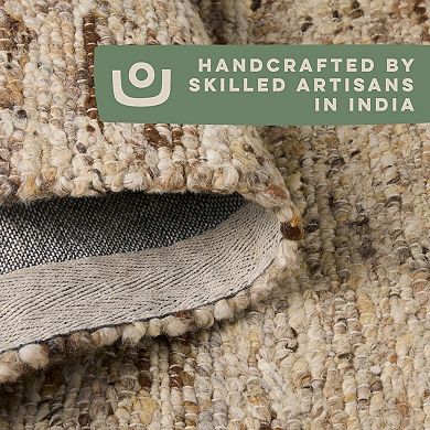 Town & Country Montana Textured Border Handcrafted 100% Wool Area Rug