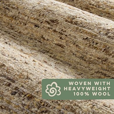 Town & Country Montana Textured Border Handcrafted 100% Wool Area Rug