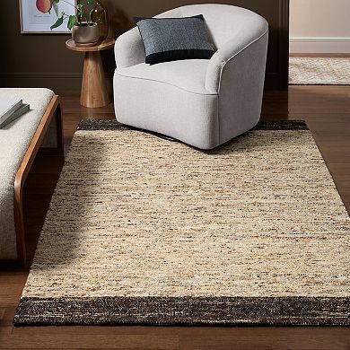 Town & Country Montana Textured Border Handcrafted 100% Wool Area Rug
