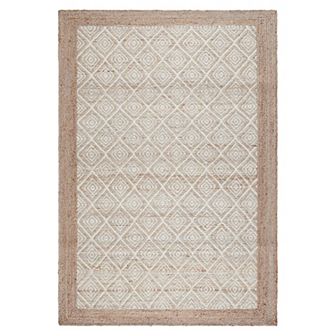 Town and Country Terra Nalani Textured Diamond Hand-Knotted Flatwoven 100% Natural Jute Area Rug