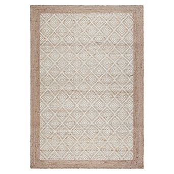 Town and Country Terra Nalani Textured Diamond Hand-Knotted Flatwoven 100% Natural Jute Area Rug