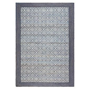 Town and Country Terra Nalani Textured Diamond Hand-Knotted Flatwoven 100% Natural Jute Area Rug