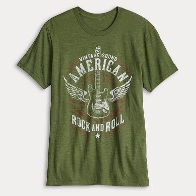 Men's Vintage Sound American Rock And Roll Graphic Tee