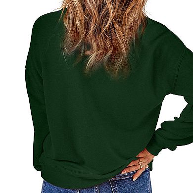 Womens Merry Christmas Sweatshirt Funny Christmas Tree Truck Graphic Pullover Long Sleeve Blouse