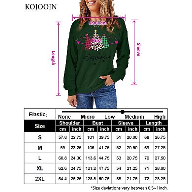 Womens Merry Christmas Sweatshirt Funny Christmas Tree Truck Graphic Pullover Long Sleeve Blouse