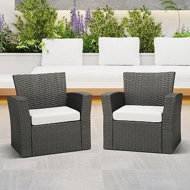 Westintrends Outdoor/Patio Square Chair Seat Cushion (Set of 2), 20" x 19"