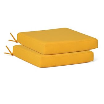 Westintrends Outdoor/Patio Square Chair Seat Cushion (Set of 2), 20" x 19"