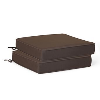 Westintrends Outdoor/Patio Square Chair Seat Cushion With Piping (Set of 2), 20" x 19"