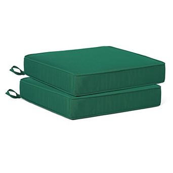 Westintrends Outdoor/Patio Square Chair Seat Cushion With Piping (Set of 2), 20" x 19"