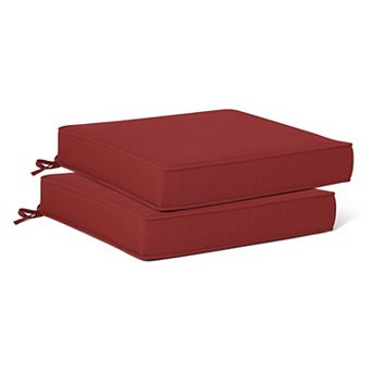 Westintrends Outdoor/Patio Square Chair Seat Cushion With Piping (Set of 2), 20" x 19"