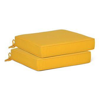 Westintrends Outdoor/Patio Square Chair Seat Cushion With Piping (Set of 2), 20" x 19"