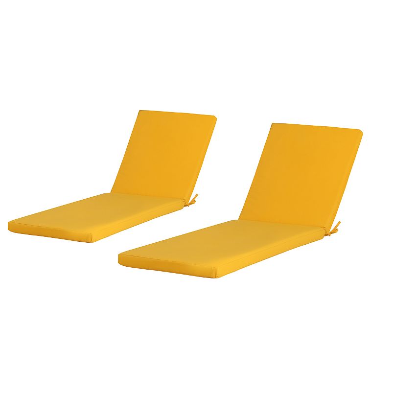 Two yellow chaise lounge cushions with backrests