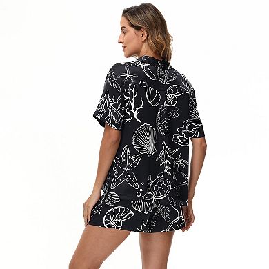 Women's Adyson Parker Satin Pajama Top & Pajama Shorts Set