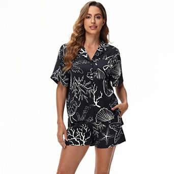 Women's Adyson Parker Satin Pajama Top & Pajama Shorts Set