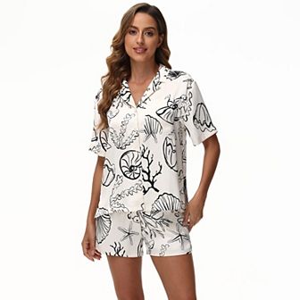 Women's Adyson Parker Satin Pajama Top & Pajama Shorts Set