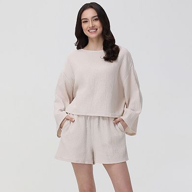Women's Adyson Parker Long Sleeve Top and Shorts Set
