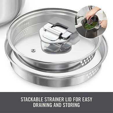 Zakarian by Dash TruPro 10-Piece Stainless Steel Stacking Sauce Pan Set