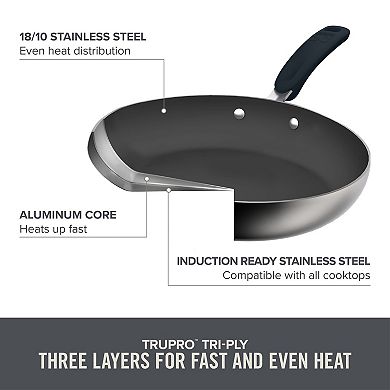 Zakarian by Dash TruPro 12-Inch Stainless Steel Fry Pan