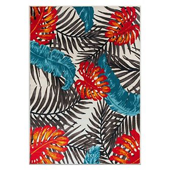 World Rug Gallery Isla Contemporary Tropical Floral Leaves Non Slip Area Rug