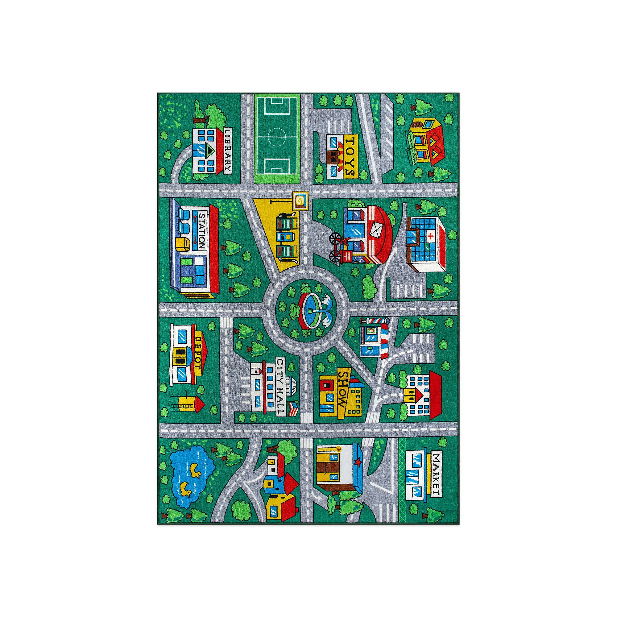 World Rug Gallery Isla Kids Playmat Road Traffic Educational Non Slip Area 
