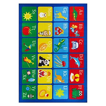 World Rug Gallery Isla Kids Alphabet Educational Learning Non Slip Area Rug
