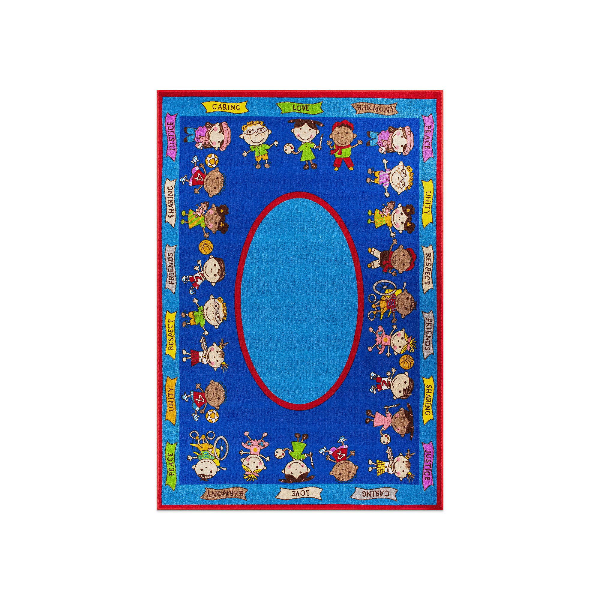 World Rug Gallery Isla Kids Educational Learning Non Slip Area Rug, Multi