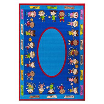 World Rug Gallery Isla Kids Educational Learning Non Slip Area Rug