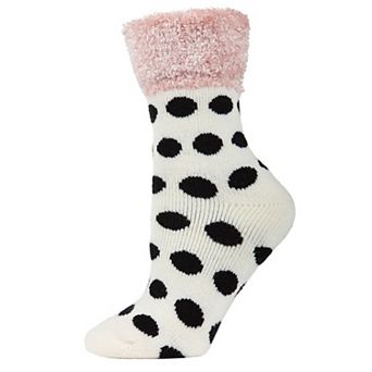 Polka Dot Plush Cabin Socks