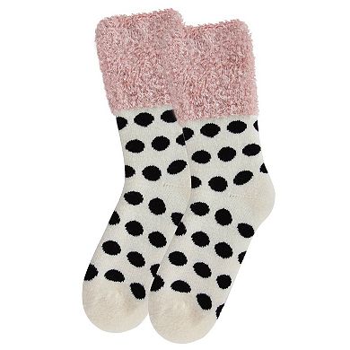 Polka Dot Plush Cabin Socks