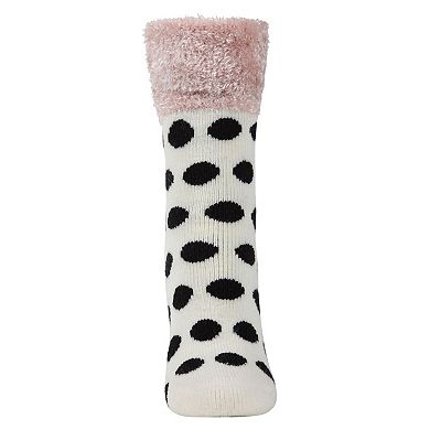 Polka Dot Plush Cabin Socks