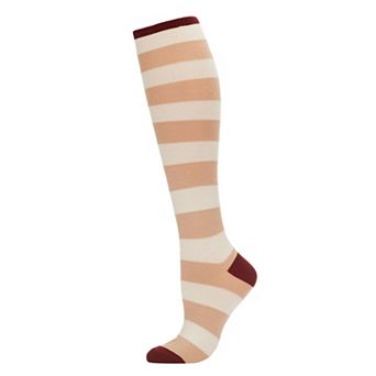 Shaded Stripes Cashmere Blend Knee High Socks