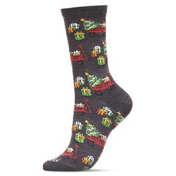 Red Wagon Holiday Crew Sock