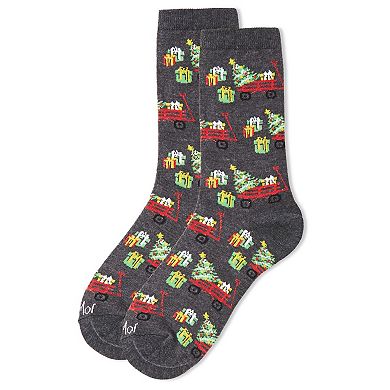 Red Wagon Holiday Crew Sock