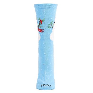 Snowman & Bird Holiday Crew Socks