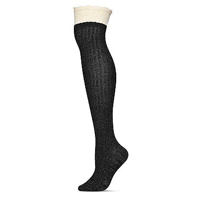 Ruffle N Shimmer Cotton blend Over the knee Socks