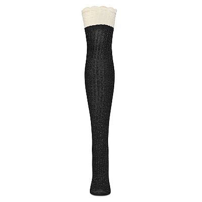 Ruffle N Shimmer Cotton blend Over the knee Socks