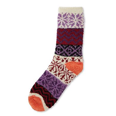 Snow Dazzle Geometric Cozy Crew Sock