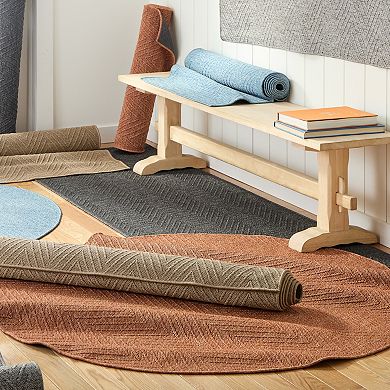 Town & Country Pax Herringbone Textured Solid Everwash Washable Area Rug